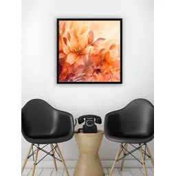 999Store Brown & White Canvas Floral And Botanical Wall Art image 4