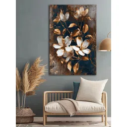 999Store Brown & White Floral Printed Canvas Wall Art-picture-18