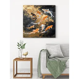 999Store Brown & White Koi Fish Canvas Wall Art-picture-39