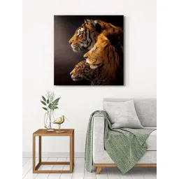 999Store Brown Canvas Big Cats Trio Wrapped Painting-picture-20