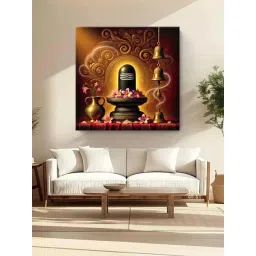 999Store Brown Canvas Shivlinga Puja Painting-picture-44