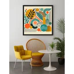 999Store Cream-Coloured & Orange 1 Piece Geometric Abstract Canvas Wall Art-image-41