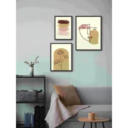 999Store Cream-Coloured & Tan 3 Piece Canvas Other Wall Paintings-image-39