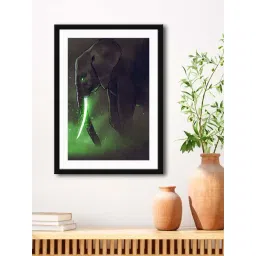 999Store Dark Brown & Green MDF Elephant Printed Paper Wall Painting - Set of 1-picture-136