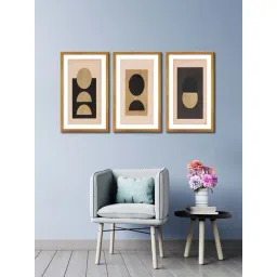 999store Gold & Black Circle Design Canvas Painting-picture-34