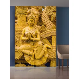 999Store Gold-Toned Sitting Lady Mural Wallpaper-picture-12