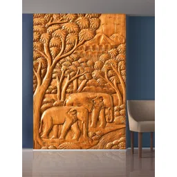 999Store Gold-Toned Trees & Elephant Mural Wallpaper-picture-38