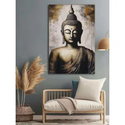999Store Golden & Black Canvas Buddha Spiritual Painting-picture-20