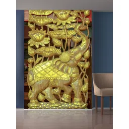 999Store Golden Flowers and Elephant Self-Adhesive Mural Wallpaper-picture-23