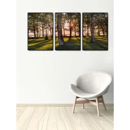 999store Green & Brown Printed Nature Trees Paintings - Set of 3-picture-12
