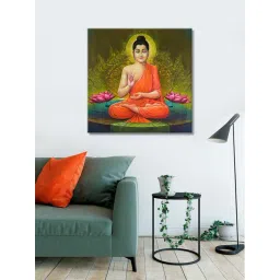 999store Green & Orange Shutter Stock Modern Art Buddha Wall Canvas Painting-picture-16
