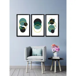 999store Green & White Green And Black Circle Design Canvas Painting-image-9