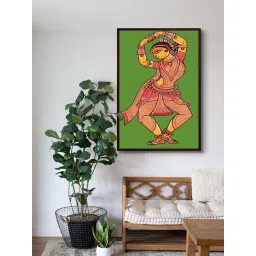 999Store Green Canvas Odissi Alassa Indian Dance Modern Art Canvas Painting-picture-15