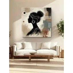 999Store Grey & Black Canvas Minimalist Female Silhouette Painting-picture-12