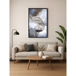 999Store Grey & Gold Modern Flowing Lines Printed Canvas Wall Art-picture-22