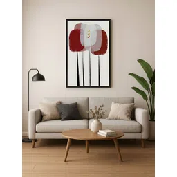 999Store Grey & Red Canvas Abstract Wall Paintings-picture-20