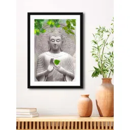 999Store Light Grey MDF Lord Buddha Printed Paper Wall Painting - Set of 1-picture-108
