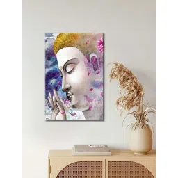999Store Lord Gautam Buddha Face Multicolor Canvas Framed-Painted Wall Art - Set of 1-picture-25