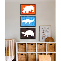 999Store Modern Art Kids Painting For Wall Decor - Cartoon Rhinoceros Alligator and Tortoise-picture-37