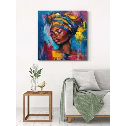 999Store Multicolor Canvas Elegant African Woman Wrapped Painting-picture-13
