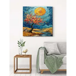 999Store Multicolor Canvas Enchanting Blossom Tree With Sunset Wrapped Painting-picture-46