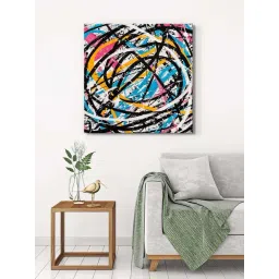999Store Multicolor Canvas Energetic Abstract Lines Wrapped Painting-picture-27