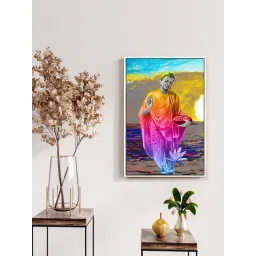 999Store Multicolor Canvas Lord Buddha Wall Hanging With Frame-picture-21