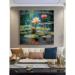 999Store Multicolor Canvas Tranquil Water Lily Art Print-picture-38