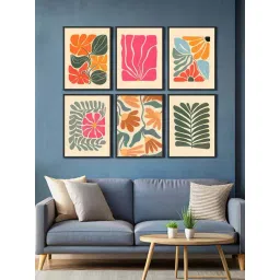 999Store Multicolor Canvas Vibrant Botanical Painting - Set of 6-picture-19