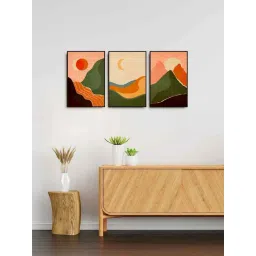 999Store Multicolor Canvas Wall Painting Panel With Fibre Frame - Set of 3-picture-13