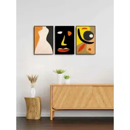 999Store Multicolor Canvas Wall Painting Panel With Fibre Frame - Set of 3-picture-10