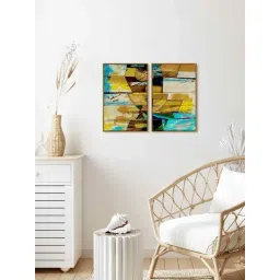 999Store Multicolor Vinyl Wall Painting Panel with Fibre Frame - Set of 2-picture-21