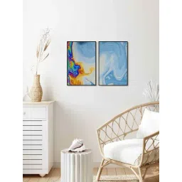 999Store Multicolor Vinyl Wall Painting Panel with Fibre Frame - Set of 2-picture-19