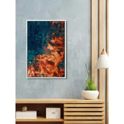 999Store Navy & Brown Canvas Wall Painting Panel With Fibre Frame-picture-32