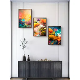 999Store Orange & Blue 3 Pieces Floral And Botanical Wall Arts-image-23
