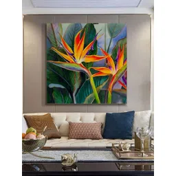999Store Orange & Green Canvas Floral and Botanical Wall Painting-image-25