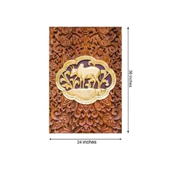 999Store Pink & Golden Flowers and Cow Self-Adhesive Mural Wallpaper image 4