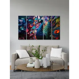 999Store Printed Blue MDF 5 Panels Wall Art-picture-14