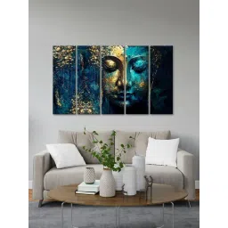 999Store Printed Blue MDF 5 Panels Wall Art-picture-18