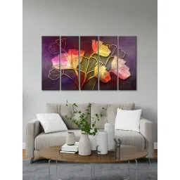 999Store Printed Brown MDF 5 Panels Wall Art-picture-46