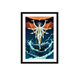 999Store Teal-Blue & Orange Quiet Mind Over The Chaos HD Printed Framed Wall Art image 2