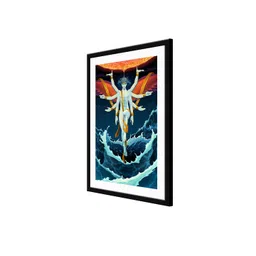 999Store Teal-Blue & Orange Quiet Mind Over The Chaos HD Printed Framed Wall Art image 3
