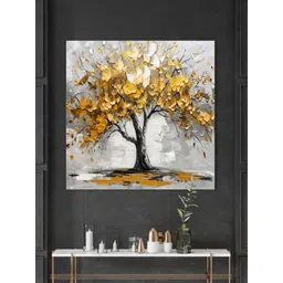 999Store White & Brown Canvas Floral and Botanical Wall Painting-picture-17
