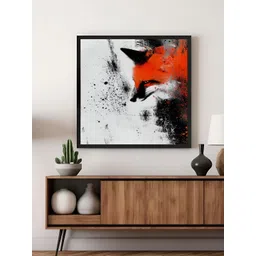 999Store White & Orange Abstract Fox Birds And Animals Canvas Wall Art-image-11