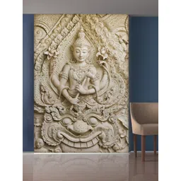 999Store White Flowers & Sitting Lady Mural Wallpaper-picture-22