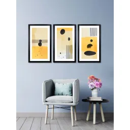 999store Yellow & Black Black And Yellow Abstract Canvas Painting-image-24