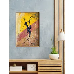 999Store Yellow & Brown Abstract Printed Framed Wall Painting-picture-25