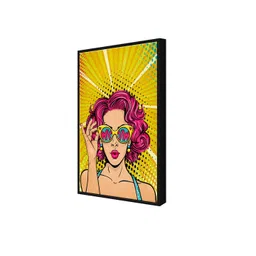 999Store Yellow Pink & Blue Printed Framed  Wall Art image 5