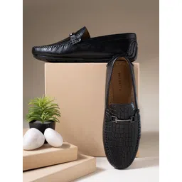 99CRAFTS Men Croco Textured Italian Leather Formal Loafers-picture-13