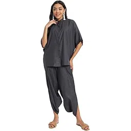 9rasa Women's Oversized Cotton Loose-Fit Shirt and Dhoti Co-ord Set for Casuals Evening-picture-47